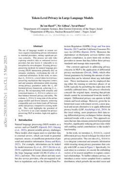 Token-Level Privacy in Large Language Models