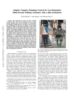 Adaptive Negative Damping Control for User-Dependent Multi-Terrain Walking Assistance with a Hip Exoskeleton