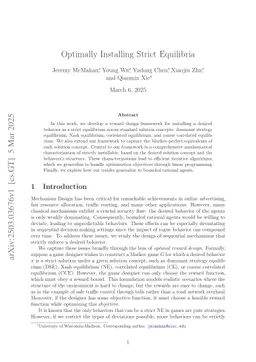 Optimally Installing Strict Equilibria