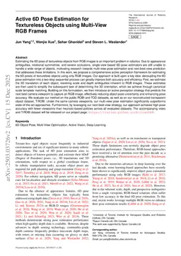Active 6D Pose Estimation for Textureless Objects using Multi-View RGB Frames