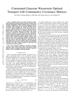 Constrained Gaussian Wasserstein Optimal Transport with Commutative Covariance Matrices