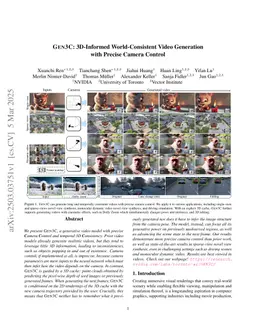 GEN3C: 3D-Informed World-Consistent Video Generation with Precise Camera Control