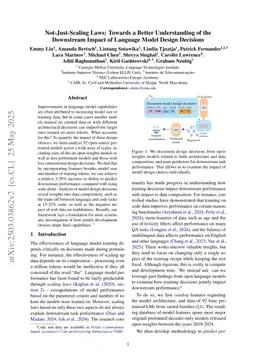 Not-Just-Scaling Laws: Towards a Better Understanding of the Downstream Impact of Language Model Design Decisions