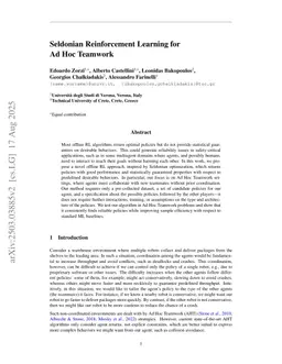 Seldonian Reinforcement Learning for Ad Hoc Teamwork