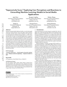 "Impressively Scary:" Exploring User Perceptions and Reactions to Unraveling Machine Learning Models in Social Media Applications