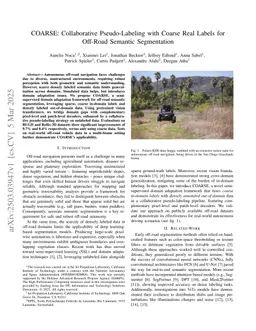 COARSE: Collaborative Pseudo-Labeling with Coarse Real Labels for Off-Road Semantic Segmentation