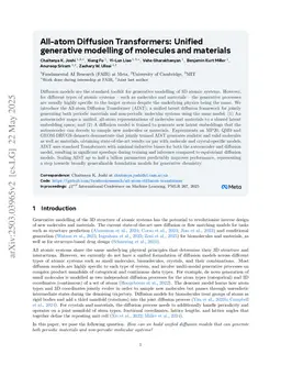 All-atom Diffusion Transformers: Unified generative modelling of molecules and materials