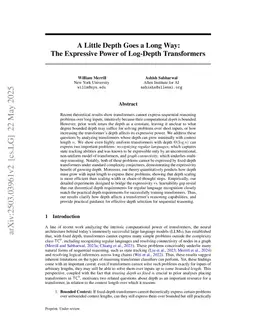A Little Depth Goes a Long Way: The Expressive Power of Log-Depth Transformers