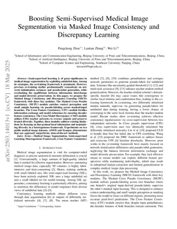 Boosting Semi-Supervised Medical Image Segmentation via Masked Image Consistency and Discrepancy Learning