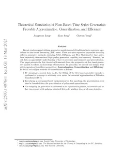 Theoretical Foundation of Flow-Based Time Series Generation: Provable Approximation, Generalization, and Efficiency