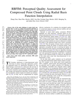 RBFIM: Perceptual Quality Assessment for Compressed Point Clouds Using Radial Basis Function Interpolation