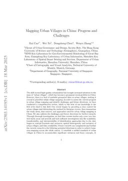 Mapping Urban Villages in China: Progress and Challenges