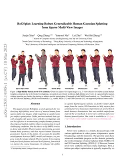 RoGSplat: Learning Robust Generalizable Human Gaussian Splatting from Sparse Multi-View Images