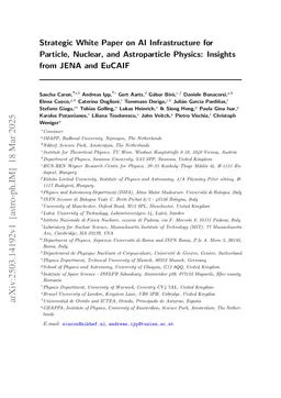 Strategic White Paper on AI Infrastructure for Particle, Nuclear, and Astroparticle Physics: Insights from JENA and EuCAIF