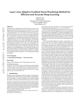 Layer-wise Adaptive Gradient Norm Penalizing Method for Efficient and Accurate Deep Learning