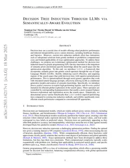 Decision Tree Induction Through LLMs via Semantically-Aware Evolution