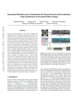Panoramic Distortion-Aware Tokenization for Person Detection and Localization in Overhead Fisheye Images