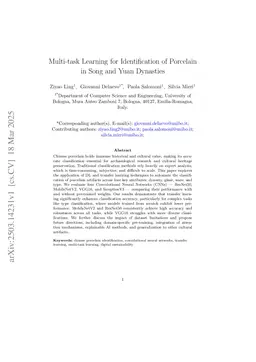 Multi-task Learning for Identification of Porcelain in Song and Yuan Dynasties