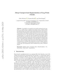 Deep Unsupervised Segmentation of Log Point Clouds