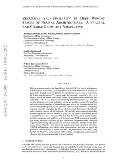 Recursive Self-Similarity in Deep Weight Spaces of Neural Architectures: A Fractal and Coarse Geometry Perspective