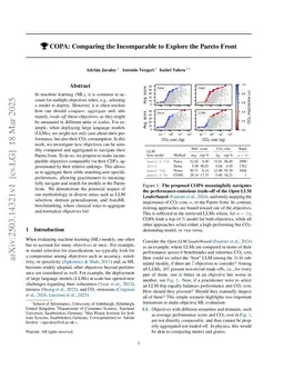 COPA: Comparing the incomparable in multi-objective model evaluation