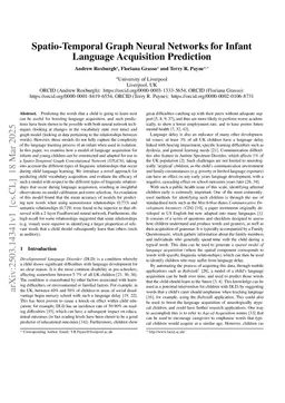 Spatio-Temporal Graph Neural Networks for Infant Language Acquisition Prediction
