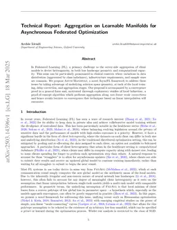Aggregation on Learnable Manifolds for Asynchronous Federated Optimization