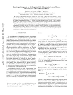 Landscape Complexity for the Empirical Risk of Generalized Linear Models: Discrimination between Structured Data