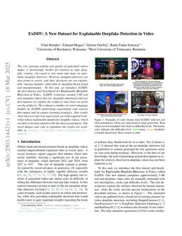 ExDDV: A New Dataset for Explainable Deepfake Detection in Video