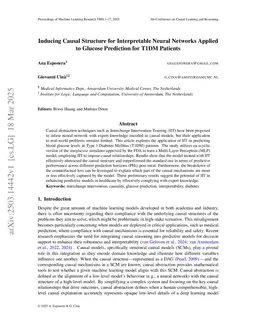 Inducing Causal Structure for Interpretable Neural Networks Applied to Glucose Prediction for T1DM Patients