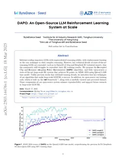 DAPO: An Open-Source LLM Reinforcement Learning System at Scale