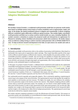 Cosmos-Transfer1: Conditional World Generation with Adaptive Multimodal Control