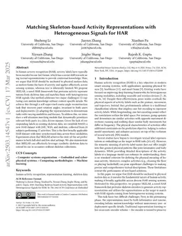 Matching Skeleton-based Activity Representations with Heterogeneous Signals for HAR