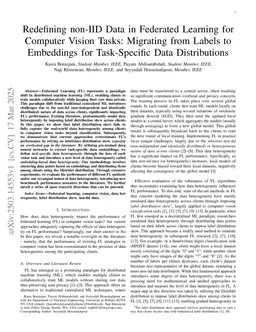 Redefining non-IID Data in Federated Learning for Computer Vision Tasks: Migrating from Labels to Embeddings for Task-Specific Data Distributions