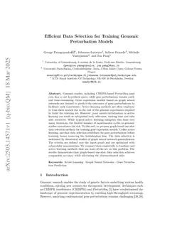 Efficient Data Selection for Training Genomic Perturbation Models