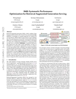 RAGO: Systematic Performance Optimization for Retrieval-Augmented Generation Serving
