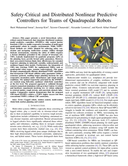 Safety-Critical and Distributed Nonlinear Predictive Controllers for Teams of Quadrupedal Robots