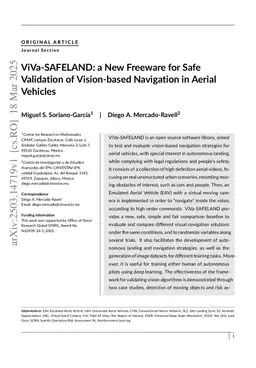 ViVa-SAFELAND: a New Freeware for Safe Validation of Vision-based Navigation in Aerial Vehicles