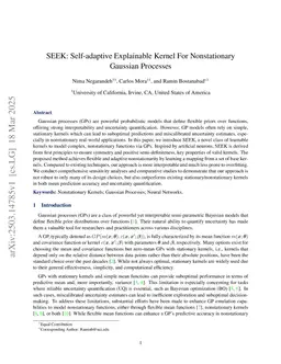 SEEK: Self-adaptive Explainable Kernel For Nonstationary Gaussian Processes