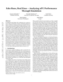 Fake Runs, Real Fixes -- Analyzing xPU Performance Through Simulation