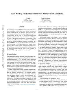 RAT: Boosting Misclassification Detection Ability without Extra Data