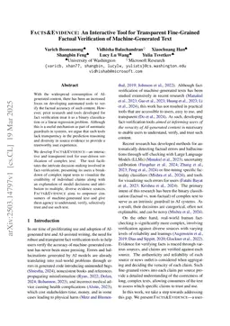 FACTS&EVIDENCE: An Interactive Tool for Transparent Fine-Grained Factual Verification of Machine-Generated Text