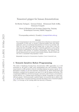 Sensorized gripper for human demonstrations