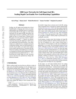 1000 Layer Networks for Self-Supervised RL: Scaling Depth Can Enable New Goal-Reaching Capabilities