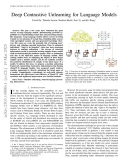 Deep Contrastive Unlearning for Language Models