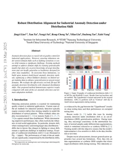 Robust Distribution Alignment for Industrial Anomaly Detection under Distribution Shift
