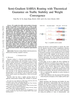 Semi-Gradient SARSA Routing with Theoretical Guarantee on Traffic Stability and Weight Convergence