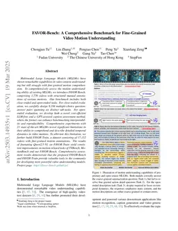 FAVOR-Bench: A Comprehensive Benchmark for Fine-Grained Video Motion Understanding