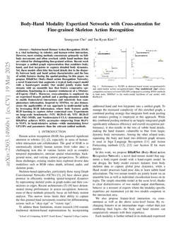 Body-Hand Modality Expertized Networks with Cross-attention for Fine-grained Skeleton Action Recognition