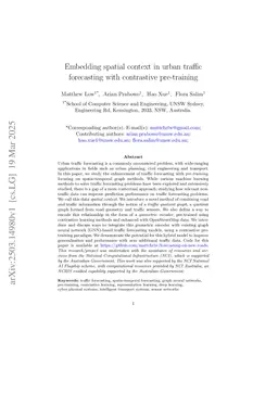 Embedding spatial context in urban traffic forecasting with contrastive pre-training